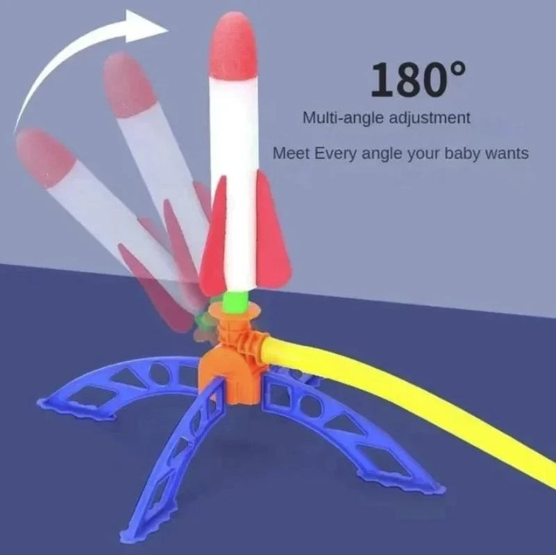 Kids Air Powered Rocket Launcher Toy Outdoor Foot Pump Soaring Rocket - NEW*