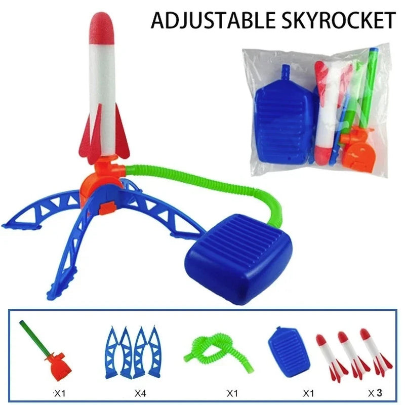 Kids Air Powered Rocket Launcher Toy Outdoor Foot Pump Soaring Rocket - NEW*