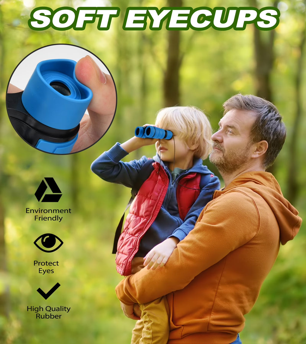 S Syxspecial Binoculars for Kids, 30 Mm with Cleaning Cloth, Blue, 1 Count